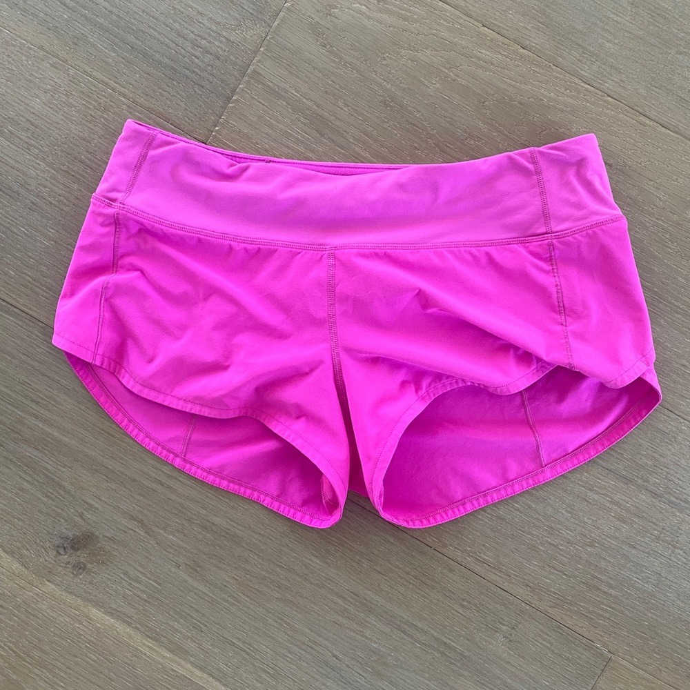 VERY RARE💓Pow Pink Lululemon Speed Up 2.5” Low Rise Shorts Size 6